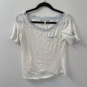 Anthropologie little yellow button shirt white small